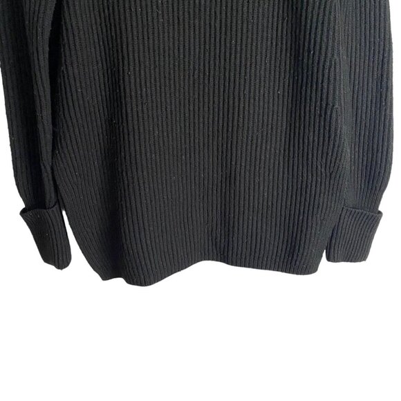 Cynthia Rowley Women's Black Ribbed Turtleneck Knit Sweater - Picture 3 of 7